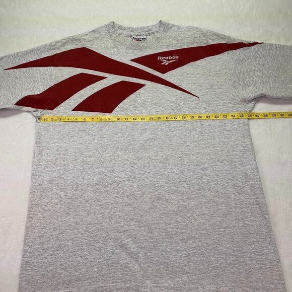VTG 90s REEBOK Single Stitch Large Logo T Shirt Made in USA Size XXL 2XL Gray - Picture 8 of 10